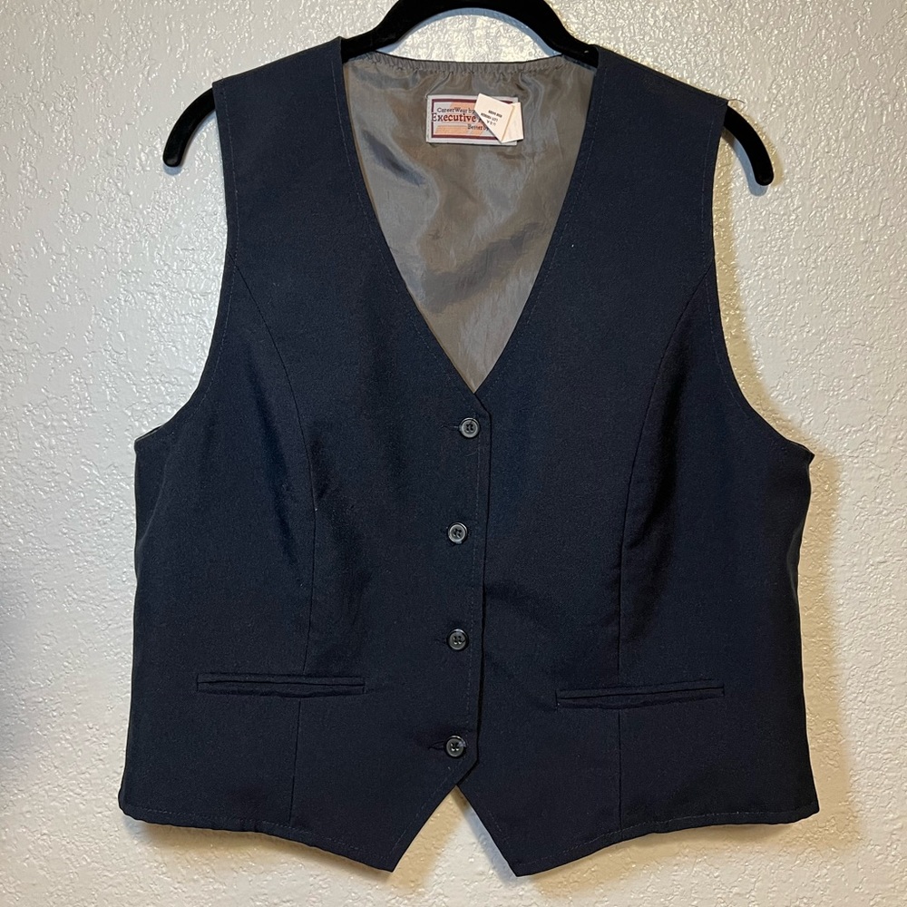 Navy blue preppy academia vest